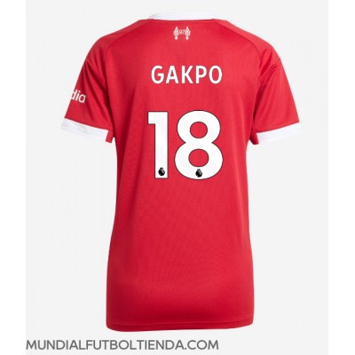 Camiseta Liverpool Cody Gakpo #18 Primera Equipación Replica 2025-26 para mujer mangas cortas Camiseta Liverpool Cody Gakpo #18 Primera Equipación Replica 2025-26 para mujer mangas cortas
